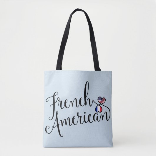 Frans-Amerikaanse getwind harten-grocery-tas Tote Bag (Voorkant)