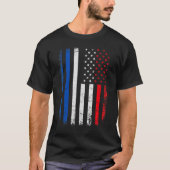 Frans - Amerikaanse vlag Frankrijk Amerika Priorit T-shirt (Voorkant)