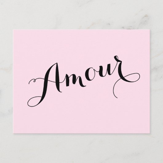 Frans Amour Liefde Roze en Zwart Chic Parijzenaar Briefkaart (Voorkant)