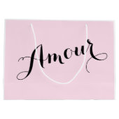 Frans Amour Liefde Roze en Zwart Chic Parijzenaar Large Cadeautasje (Achterkant)