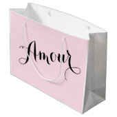 Frans Amour Liefde Roze en Zwart Chic Parijzenaar Large Cadeautasje (Achterkant Gekanteld)