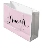 Frans Amour Liefde Roze en Zwart Chic Parijzenaar Large Cadeautasje (Voorkant Gekanteld)