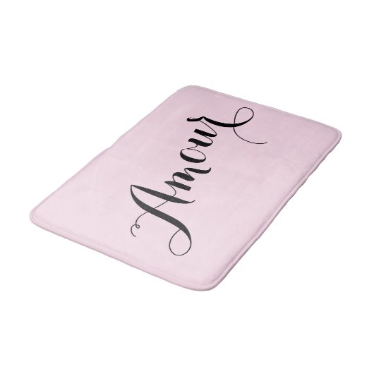 Frans Amour Love Pink en Black Chic Parisian Badmat (Gekanteld)
