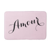 Frans Amour Love Pink en Black Chic Parisian Badmat (Voorkant)