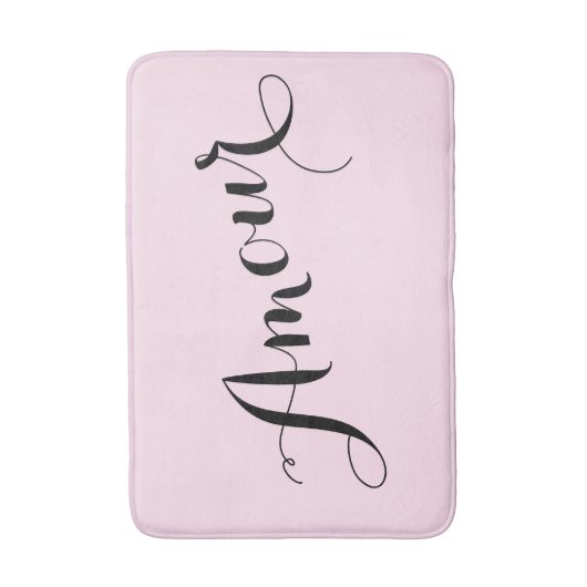 Frans Amour Love Pink en Black Chic Parisian Badmat (Voorkant Verticaal)