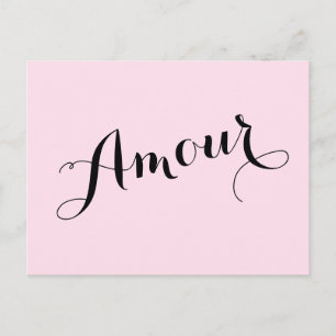 Frans Amour Love Pink en Black Chic Parisian Briefkaart