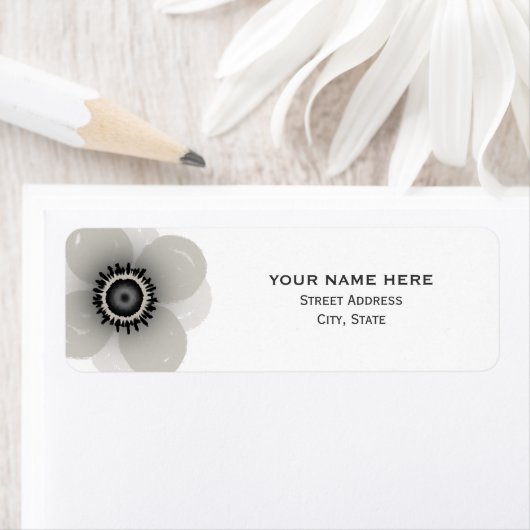 Frans Anemone bruiloft adres label (Insitu)