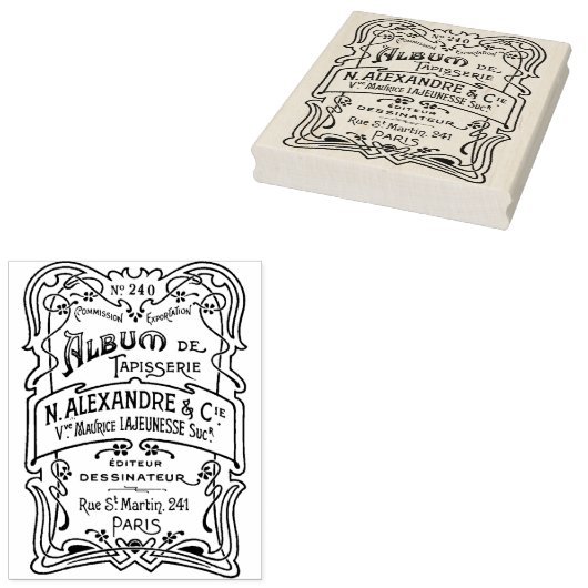 Frans Antiek Art Deco Ephemera Stamp Rubberstempel (Gestempeld)