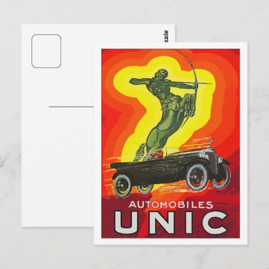 Frans antiek auto en kunstdeco briefkaart (Voorkant / Achterkant)