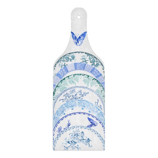 Frans Antiek Bord | BLAUWE VLINDERPLANK Snijplank (Voorkant)