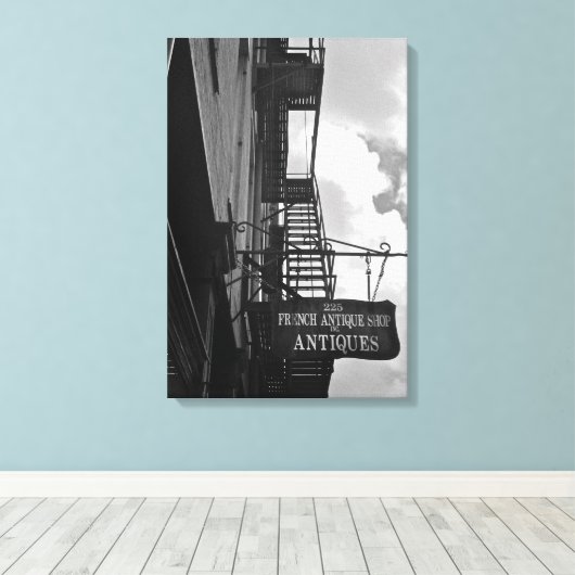 Frans antiek bord canvas afdruk (Insitu (Houten vloer))