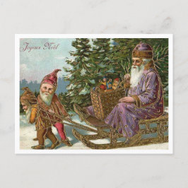 Frans Antiek Joyeux Noel Kerstman Briefkaart
