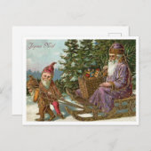 Frans Antiek Joyeux Noel Kerstman Briefkaart (Voorkant / Achterkant)