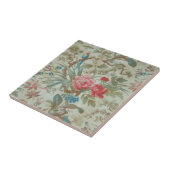 Frans Antiek Toile Bird and Flowers Tegeltje (Zijkant)