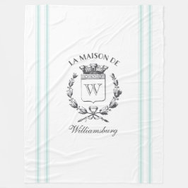  Frans Aqua Ticking Familie Crest Gooi Fleece Deken