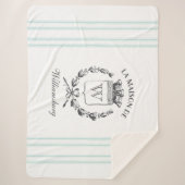 Frans Aqua Ticking Familie Crest Gooi Sherpa Deken (Voorkant)