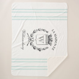  Frans Aqua Ticking Familie Crest Gooi Sherpa Deken