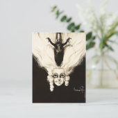 Frans Aristocrat Wig Hair Marionette Briefkaart (Staand voorkant)