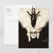 Frans Aristocrat Wig Hair Marionette Briefkaart (Voorkant / Achterkant)
