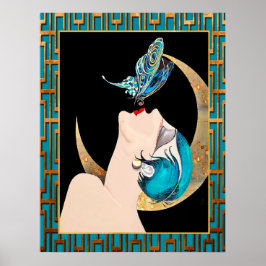 Frans Art Deco - Butterfly Kiss Poster