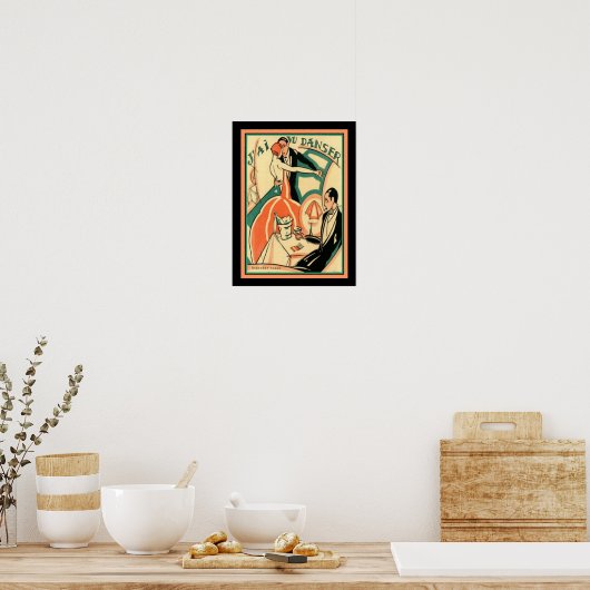 Frans Art Deco "J'ai Vu Danser" Poster 12x16 (Keuken)