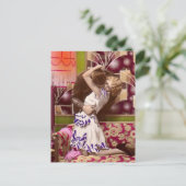 Frans Art Deco Romantic Briefkaart. Briefkaart (Staand voorkant)