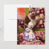 Frans Art Deco Romantic Briefkaart. Briefkaart (Voorkant / Achterkant)