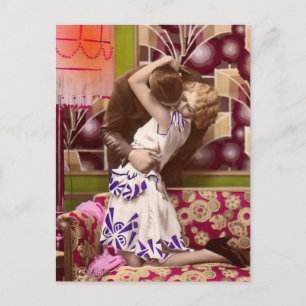  Frans Art Deco Romantic Briefkaart. Briefkaart