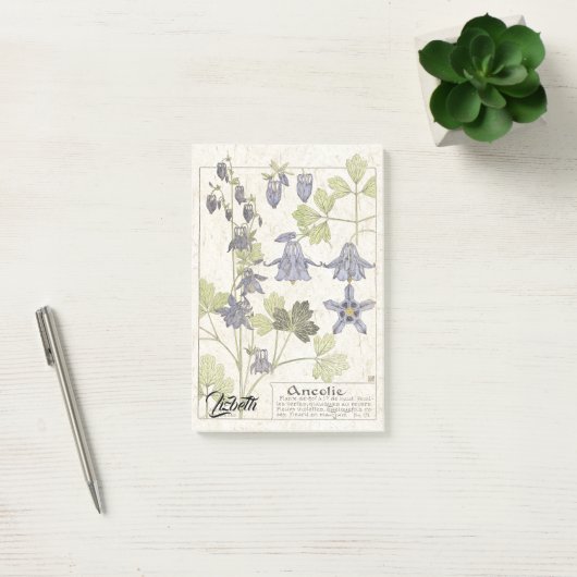 Frans Art Nouveau Botanical Flower Post Post-it® Notes (Kantoor)