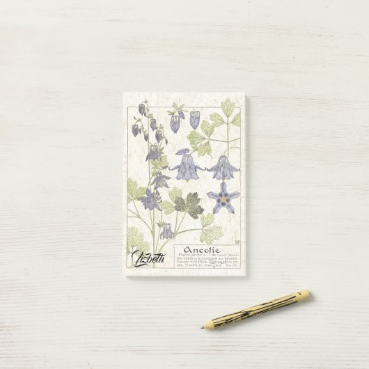 Frans Art Nouveau Botanical Flower Post Post-it® Notes (Op bureau)