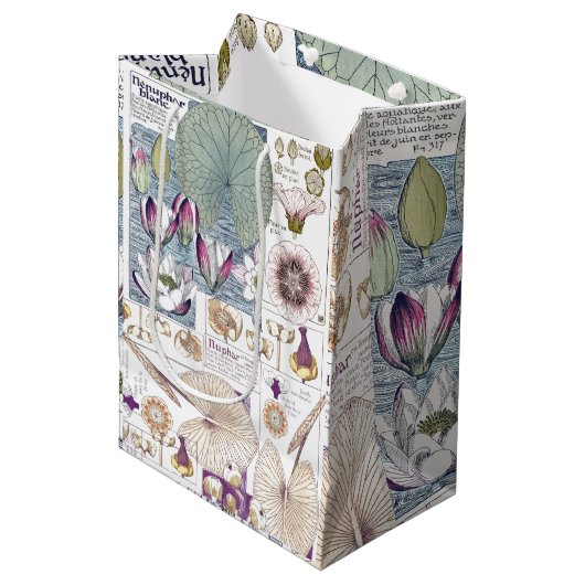 Frans Art Nouveau Botanical Flowers Gift Bag Medium Cadeauzakje (Voorkant Gekanteld)