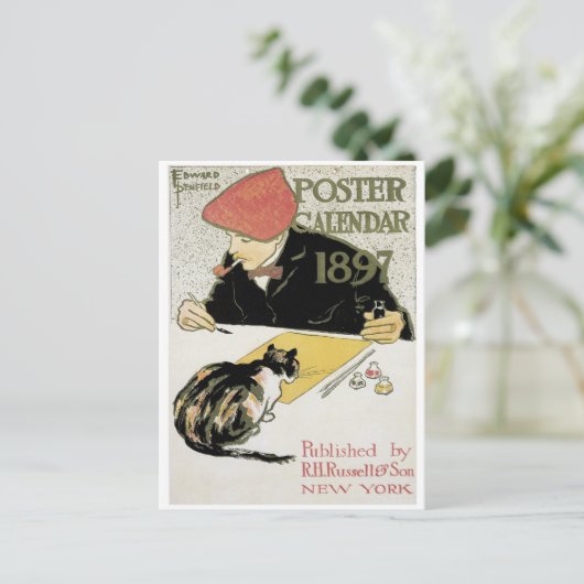 Frans Art Nouveau Briefkaart (Staand voorkant)