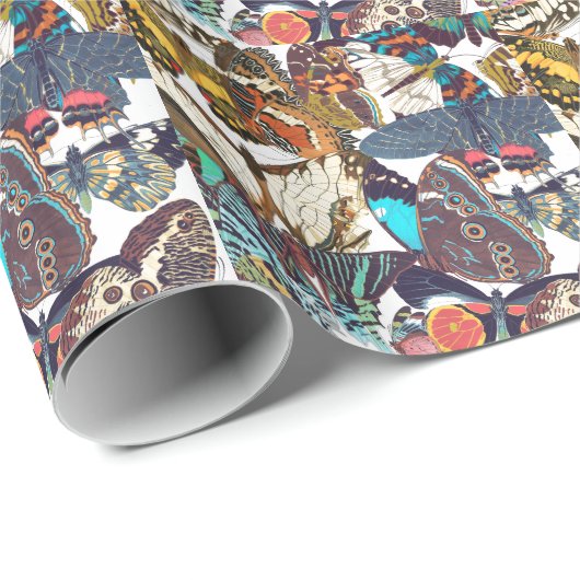 Frans Art Nouveau Butterflies Wrapping Paper Cadeaupapier (Rol Hoek)