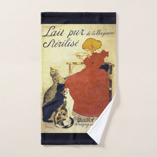 Frans Art Nouveau Cats Milk Poster Bath Towels Bad Handdoek (Handdoek)