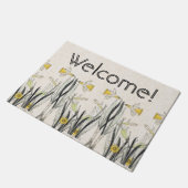 Frans Art Nouveau Daffodil Flower Welkom Doormat Deurmat (Schuin)