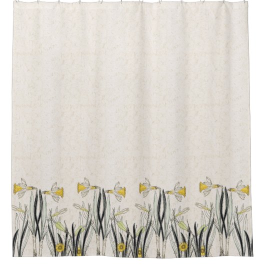 Frans Art Nouveau Daffodil Flowers Shower Curtain Douchegordijn (Voorkant)