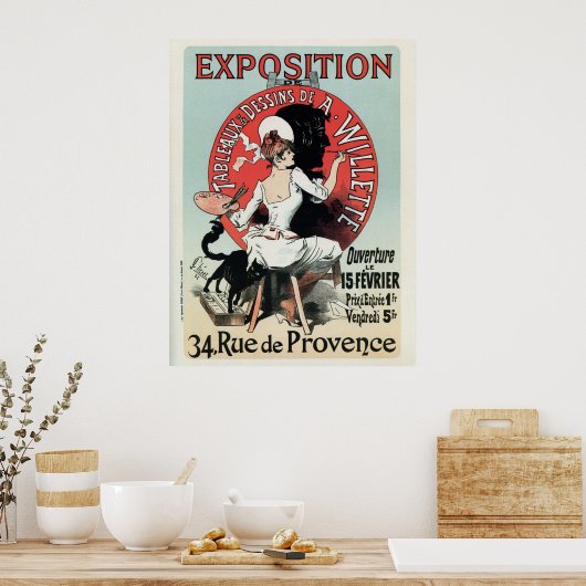  Frans art nouveau expositie en Poster (Keuken)