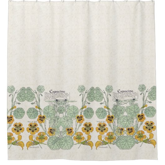 Frans Art Nouveau Flowers Shower Curtain Douchegordijn (Voorkant)