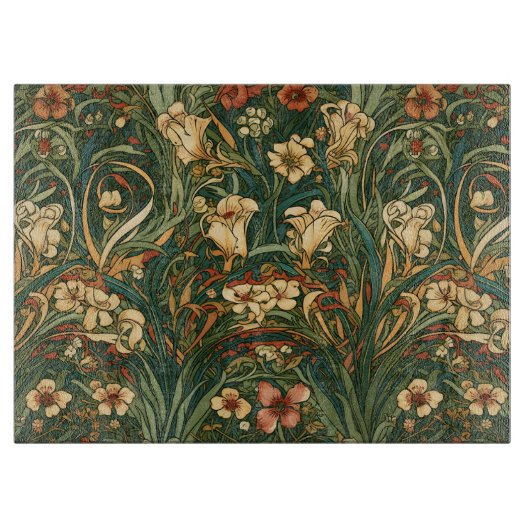 Frans, art nouveau geïnspireerd veld van wilde blo snijplank (Voorkant)