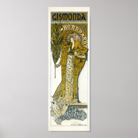  Frans Art Nouveau Gismonda Bernnardt Poster (Voorkant)