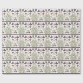 Frans Art Nouveau Iris Flowers Wrapping Paper Cadeaupapier (Vlak)