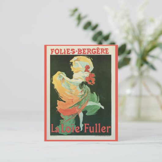  Frans art nouveau La Loïe Fuller ad Briefkaart (Staand voorkant)