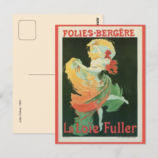  Frans art nouveau La Loïe Fuller ad Briefkaart (Voorkant / Achterkant)