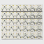 Frans Art Nouveau Narcissus Flower Wrapping Paper Cadeaupapier (Vlak)