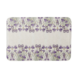 Frans Art Nouveau Paars Iris Flowers Bathmat Badmat