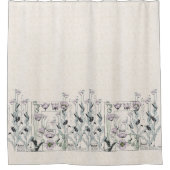 Frans Art Nouveau Poppy Flowers Shower Curtain Douchegordijn (Voorkant)