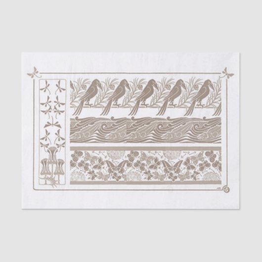 Frans Art Noveaux Design 1890-decoupage Tissuepapier (Voorkant)