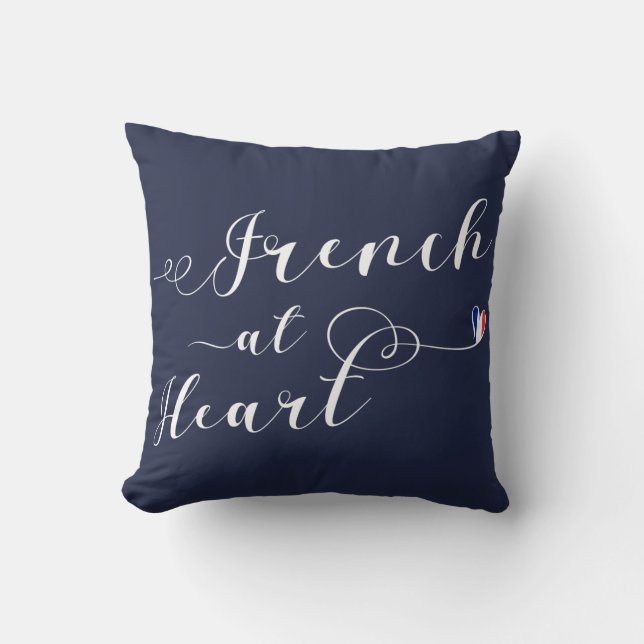 Frans at Heart Throw Cushion, Frankrijk Kussen (Voorkant)