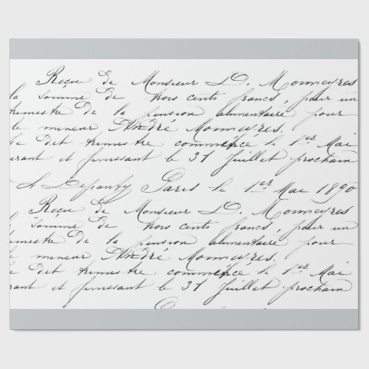  FRANS Authentiek Handschrift GIFT WRAP Cadeaupapier (Vlak)