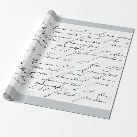  FRANS Authentiek Handschrift GIFT WRAP Cadeaupapier (Uitgerold)